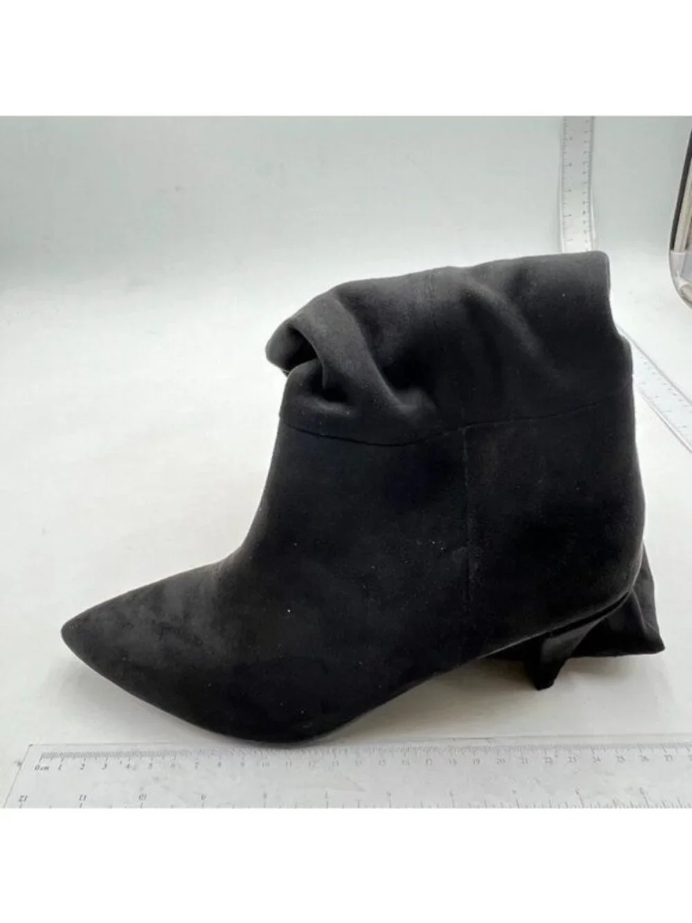Womens Knee High Boots Wide Calf Kitten Heel Pointed Toe Suede Long Boots